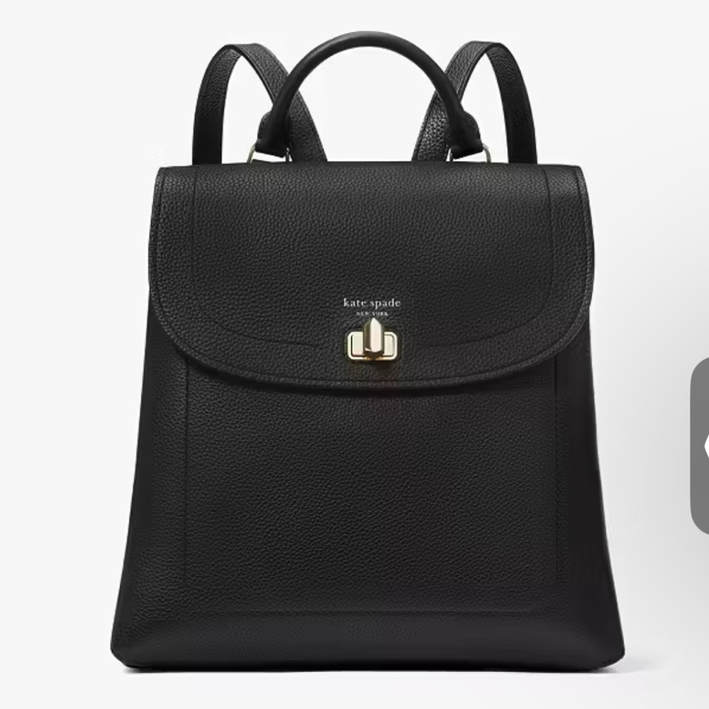 Kate Spade Black Backpack with Gold Hardware